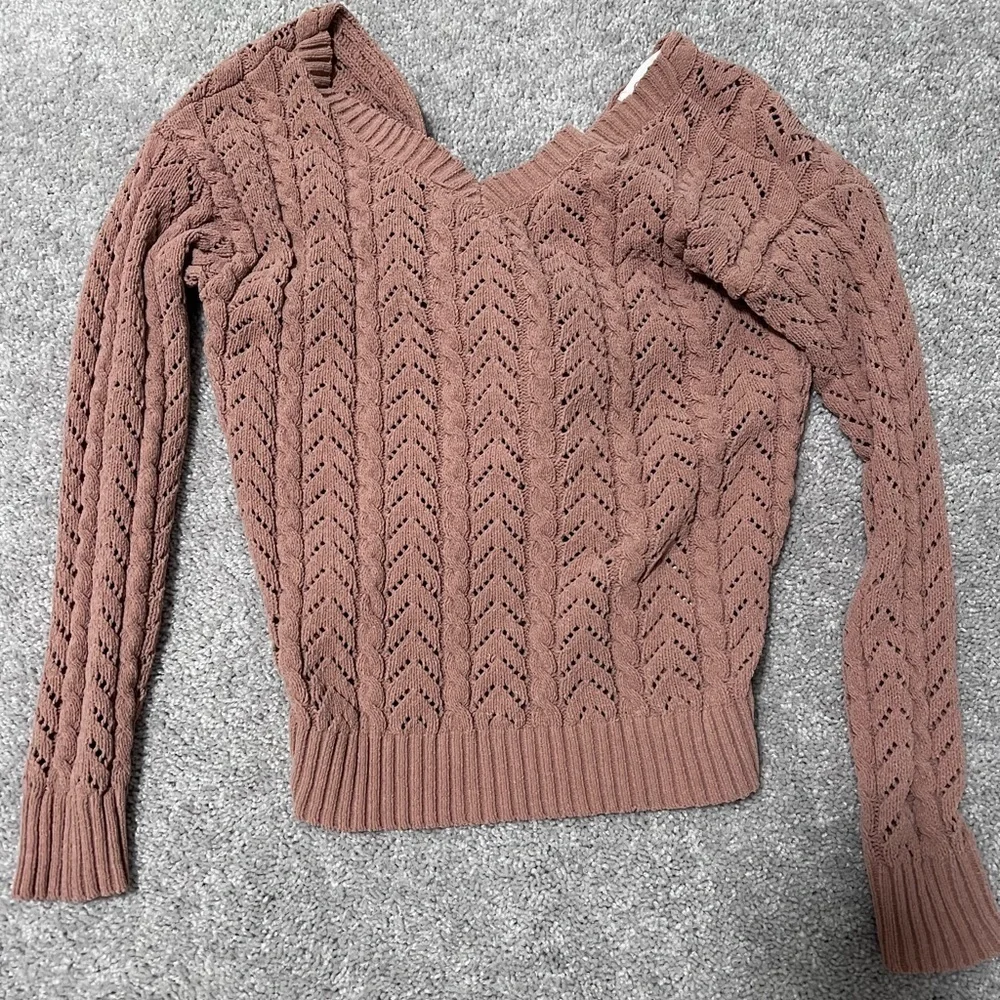 Jessica Simpson Tan Twist Back Sweater